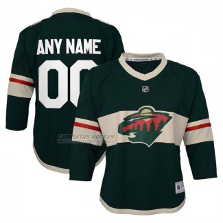 Camiseta Hockey Nino Minnesota Wild Primera Replica Personalizada Verde