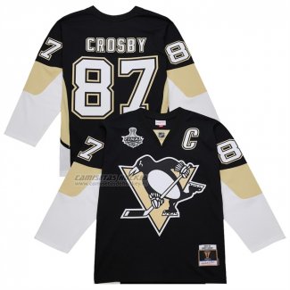 Camiseta Hockey Pittsburgh Penguins Sidney Crosby 2008-09 Captain Patch Power Play Negro