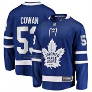 Camiseta Hockey Toronto Maple Leafs Easton Cowan Primera Breakaway Azul