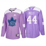 Camiseta Toronto Maple Leafs Morgan Rielly Hockey Fights Cancer Violeta