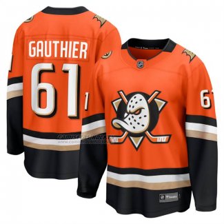 Camiseta Hockey Anaheim Ducks Cutter Gauthier Primera Breakaway Naranja