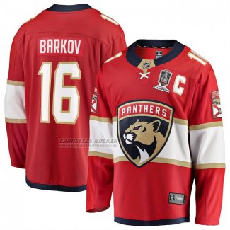 Camiseta Hockey Florida Panthers Aleksander Barkov 2025 Stanley Cup Champions Breakaway Rojo