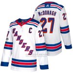 Camiseta Hockey Hombre Autentico New York Rangers 27 Ryan Mcdonagh Away 2018 Blanco