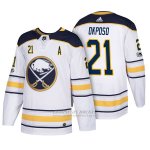 Camiseta Hockey Hombre Buffalo Sabres 21 Kyle Okposo 2018 New Season Team Road Blanco