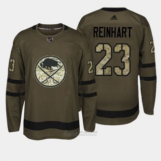Camiseta Hockey Hombre Buffalo Sabres 23 Sam Reinhart Verde Salute To Service