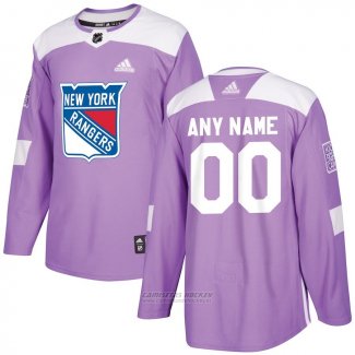 Camiseta Hockey Hombre New York Rangers Personalizada Violeta