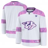 Camiseta Hockey Nashville Predators 2024 Fights Cancer Blanco