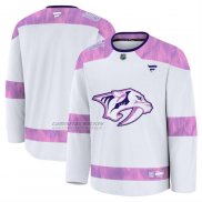 Camiseta Hockey Nashville Predators 2024 Fights Cancer Blanco