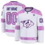 Camiseta Hockey Nashville Predators 2024 Fights Cancer Personalizada Blanco
