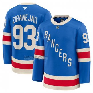 Camiseta Hockey New York Rangers Mika Zibanejad Centennial Premium Azul