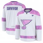 Camiseta Hockey St Louis Blues Hockey Fights Cancer Practice Blanco