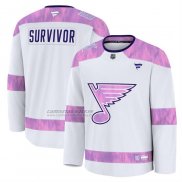 Camiseta Hockey St Louis Blues Hockey Fights Cancer Practice Blanco