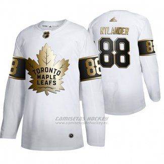 Camiseta Hockey Toronto Maple Leafs William Nylander Golden Edition Limited Blanco