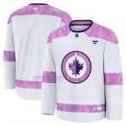 Camiseta Hockey Winnipeg Jets 2024 Fights Cancer Blanco