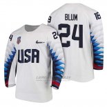 Camiseta USA Team Hockey 2018 Olympic Jonathon Blum 2018 Olympic Blanco