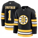 Camiseta Hockey Boston Bruins Jeremy Swayman Primera Premium Negro