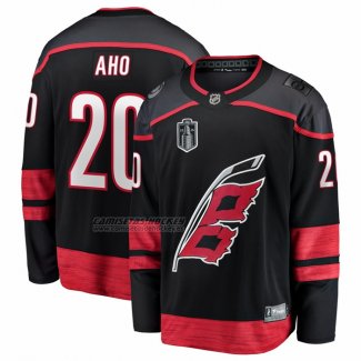 Camiseta Hockey Carolina Hurricanes Sebastian Aho 2026 Final Copa Stanley Primera Breakaway Negro