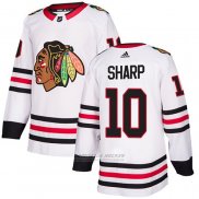 Camiseta Hockey Chicago Blackhawks 10 Patrick Sharp Road Autentico Blanco