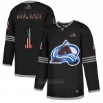 Camiseta Hockey Colorado Avalanche Semyon Varlamov 2020 USA Flag Negro
