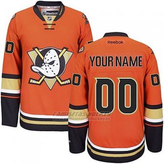 Camiseta Hockey Hombre Anaheim Ducks Reebok Alterno Premier Personalizada Naranja