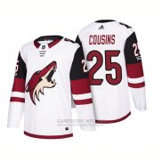 Camiseta Hockey Hombre Arizona Coyotes Nick Cousins 2018 Season Centennial Patch Team Road Blanco