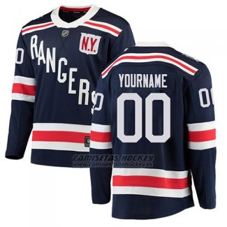 Camiseta Hockey Hombre New York Rangers Autentico 2018 Classic Stitched Personalizada Azul