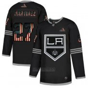 Camiseta Hockey Los Angeles Kings Alec Martinez 2020 USA Flag Negro