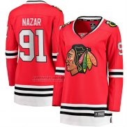 Camiseta Hockey Mujer Chicago Blackhawks Frank Nazar Primera Breakaway Rojo
