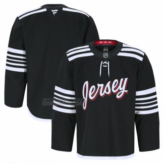 Camiseta Hockey New Jersey Devils Alterno Autentico Pro Negro