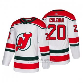 Camiseta New Jersey Devils Blake Coleman Alternato Autentico Blanco