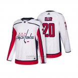 Camiseta Washington Capitals Lars Eller 2018 Season Centennial Patch Team Road Blanco