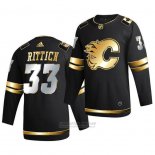 Camiseta Hockey Calgary Flames David Rittich Golden Edition Limited Autentico 2020-21 Negro