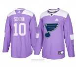 Camiseta Hockey Hombre St. Louis Blues 10 Brayden Schenn Violeta