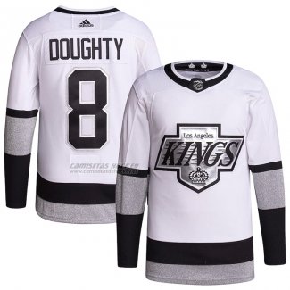 Camiseta Hockey Los Angeles Kings Drew Doughty 2021-22 Alterno Autentico Blanco