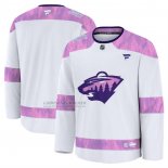 Camiseta Hockey Minnesota Wild 2024 Fights Cancer Blanco