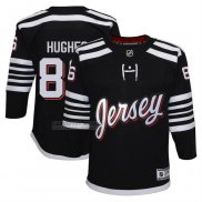 Camiseta Hockey Nino New Jersey Devils Jack Hughes Alterno Premier Negro