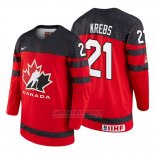 Camiseta Canada Team Peyton Krebs 2018 Iihf World Championship Jugador Rojo
