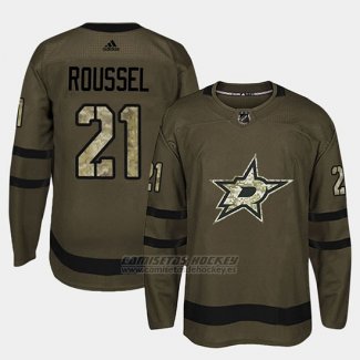 Camiseta Dallas Stars Antoine Roussel Camo Salute To Service