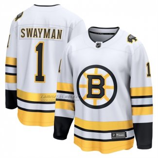 Camiseta Hockey Boston Bruins Jeremy Swayman Segunda Breakaway Player Blanco