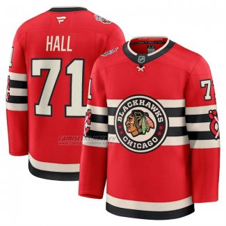 Camiseta Hockey Chicago Blackhawks Taylor Hall 2025 Winter Classic Premium Rojo