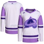 Camiseta Hockey Colorado Avalanche Fights Cancer Autentico Blank Practice Blanco Violeta Camiseta Hockey Colorado Avalanche Fights Cancer Autentico Blank Practice Blanco Violeta