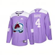 Camiseta Hockey Hombre Autentico Colorado Avalanche 4 Tyson Barrie Hockey Fights Cancer 2018 Violeta