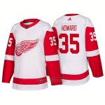 Camiseta Hockey Hombre Detroit Red Wings 35 Jimmy Howard New Outfitted 2018 Blanco