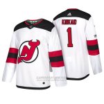 Camiseta Hockey Hombre New Jersey Devils 1 Keith Kinkaid 2018 Blanco