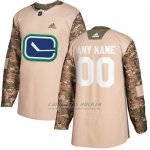 Camiseta Hockey Hombre Vancouver Canucks Camo Autentico 2017 Veterans Day Stitched Personalizada