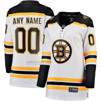 Camiseta Hockey Mujer Boston Bruins Segunda Breakaway Personalizada Blanco