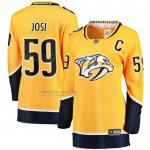 Camiseta Hockey Mujer Nashville Predators Roman Josi Primera Breakaway Oro