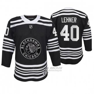 Camiseta Hockey Nino Chicago Blackhawks Robin Lehner Premier Alternato Negro