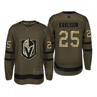 Camiseta Vegas Golden Knights 25 William Karlsson Camo Salute To Service