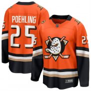 Camiseta Hockey Anaheim Ducks Ryan Poehling Primera Breakaway Naranja